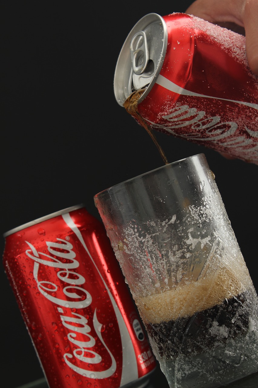 drink, coca cola, can